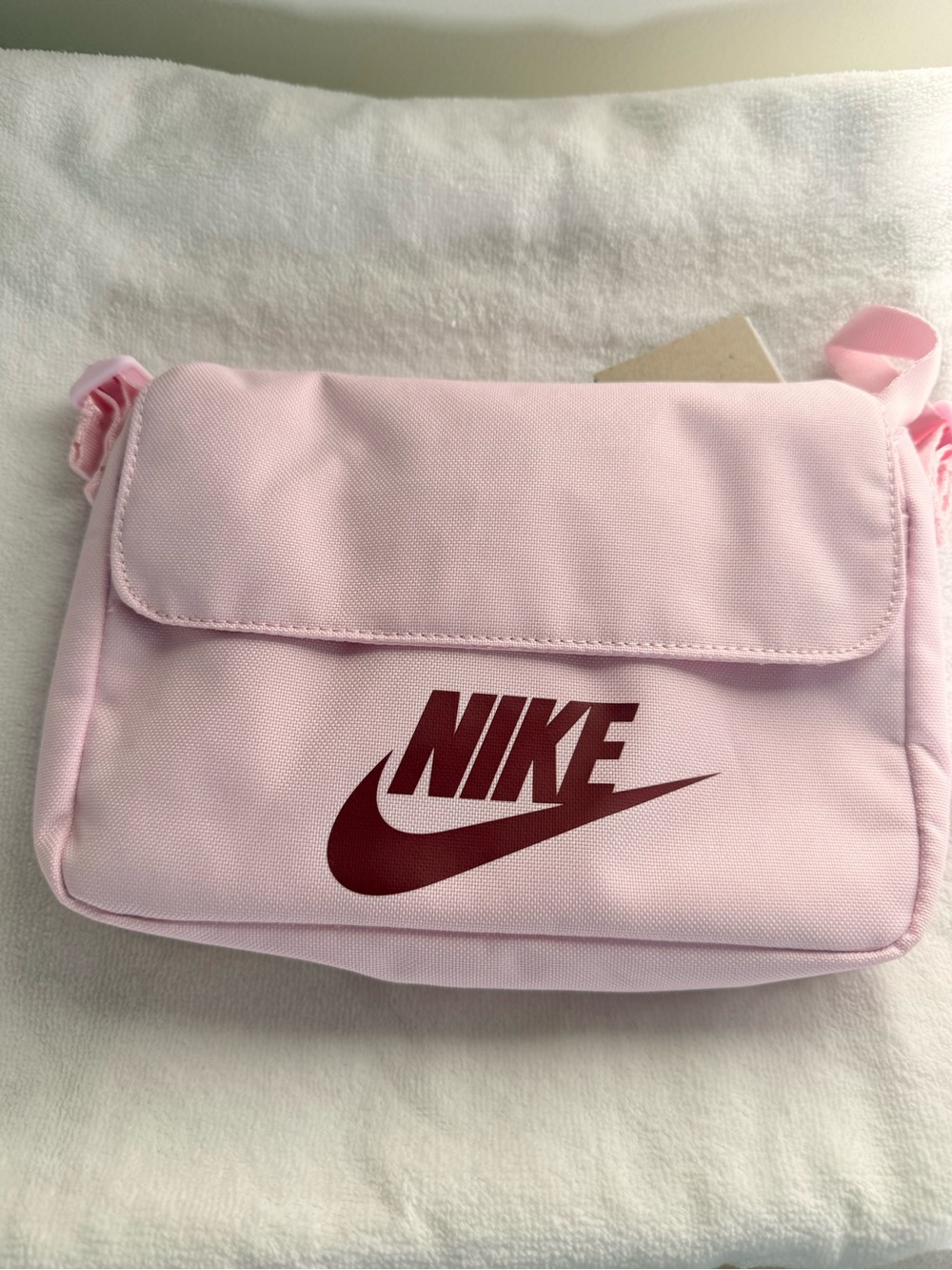 Nike Light Pink Crossbody with Maroon Logo